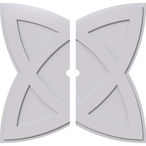 Ekena Millwork 1 in. P X 13-1/2 in. C X 36 in. OD X 2 in. ID Cosmo Architectural Grade PVC Contemporary Ceiling Medallion, Two Piece