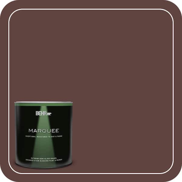 BEHR MARQUEE 1 qt. #MQ1-54 Death by Chocolate Semi-Gloss Enamel Exterior Paint & Primer