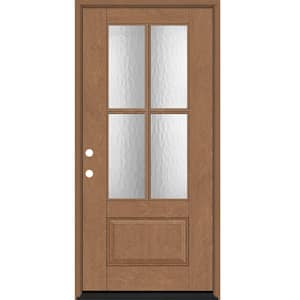 Regency 36 in. x 80 in. 3/4Lite 4 SDL Oasis Decorative Glass RHIS Prefinished Autumn Wheat Fiberglass Prehung Front Door