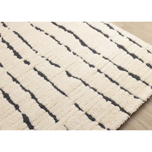 Bauer Collections 8 ft. x 11 ft. Black Stripes, Tonal/Solid Indoor Area Rug