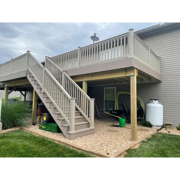 Weatherables Vanderbilt 3 ft. H x 6 ft. W Khaki Vinyl Railing Kit