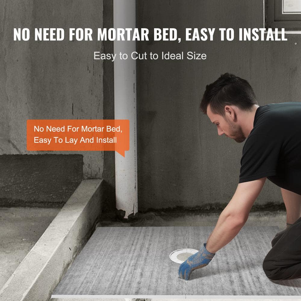 Gray Rectangular 72'' x 48'' Waterproof Shower Base with Drain