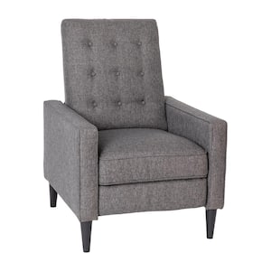 29 in. W Gray Mid-Century Modern Tufted Upholstered Pushback Recliner