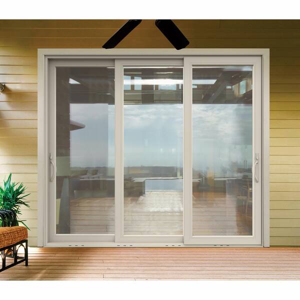 V4500 Multi-Slide 105 in. x 80 in. Universal Handing Low-E Desert Sand Vinyl 3-Panel Prehung Patio Door V4500 Multi-Slide 105 in. x 80 in. Universal Handing Low-E Desert Sand Vinyl 3-Panel Prehung Patio Door