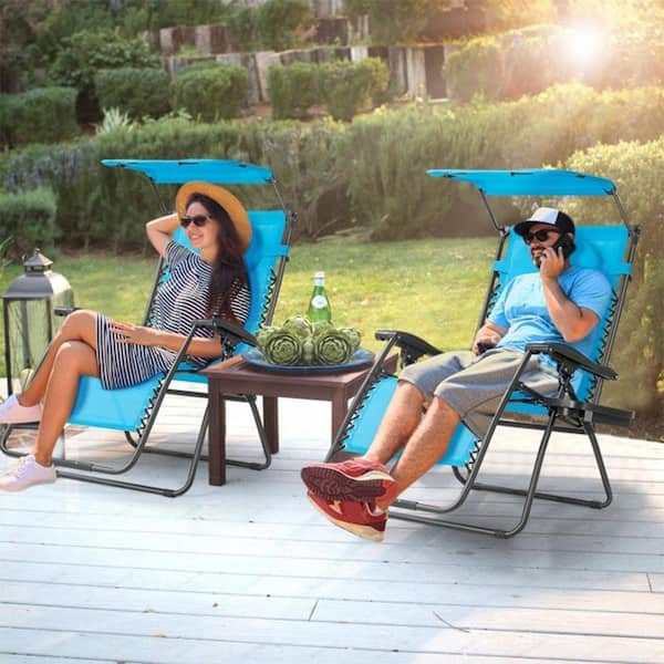 2 pcs zero gravity chair lounge patio chairs with canopy deals cup holder