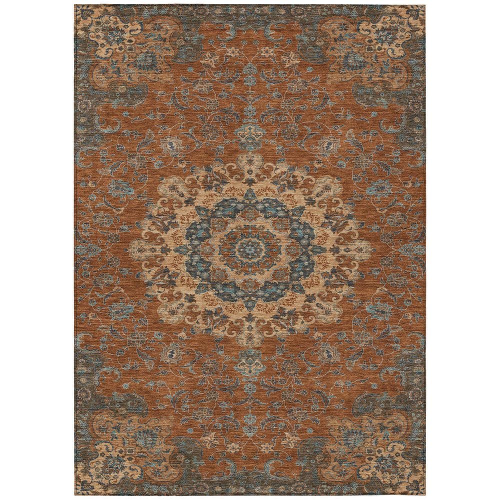 Chantille Machine Washable Indoor/Outdoor Abstract ACN2489 Paprika 3 ft. x 5 ft. Area Rug price history on PriceWatchPro