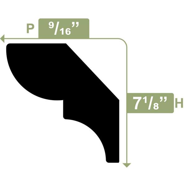 Ekena Millwork 1-1/8 in. x 1/8 in. x 96 in. Bed Moulding, PVC (12-Pack)