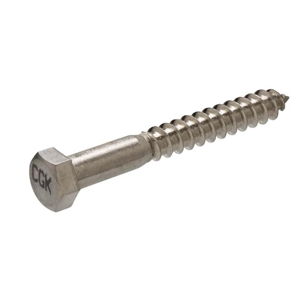 Qty 50 3/8 x 1" Stainless Steel Hex Lag Screws 