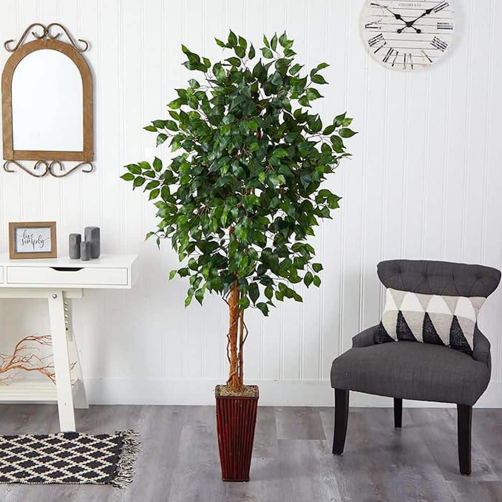 6 ft. Artificial Ficus Tree in Planter for Indoor/Outdoor