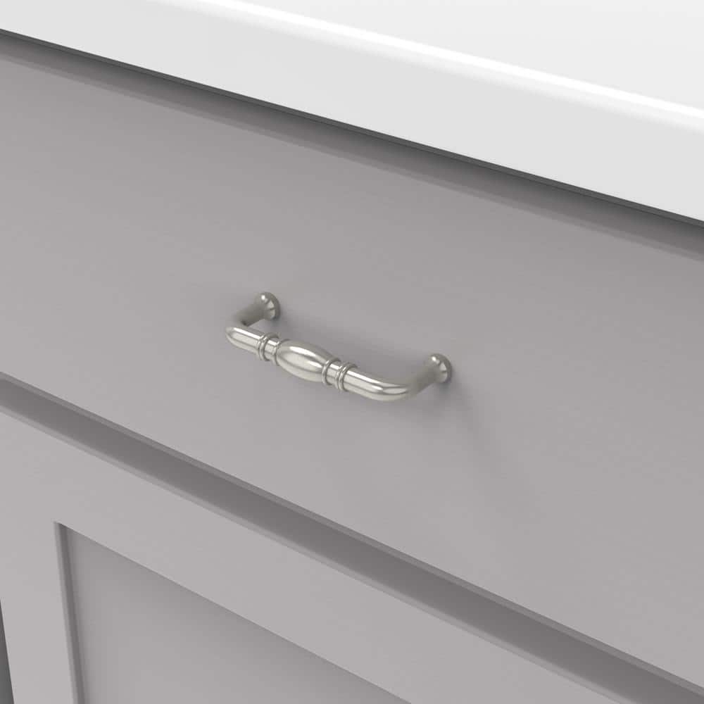 Williamsburg Brushed Steel 3" Traditional Cabinet Handles