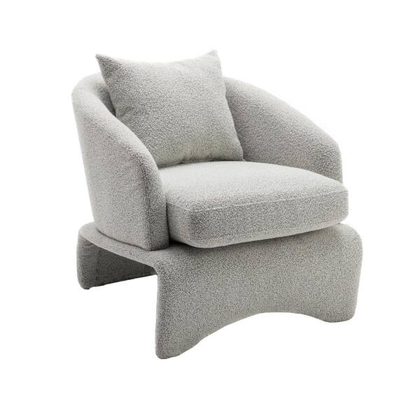 Beige Modern Polyester Upholstery Leisure Barrel Chair D W39557019