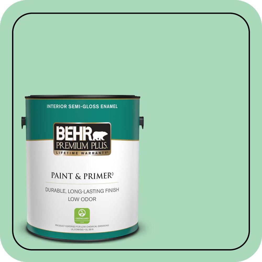 1 gal. #P410-3 Shanghai Jade Semi-Gloss Enamel Low Odor Interior Paint & Primer price history on PriceWatchPro