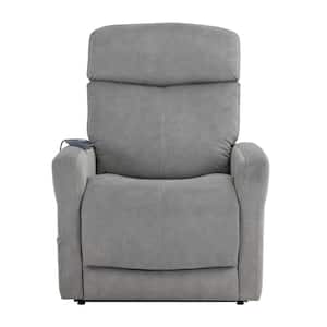 Danville Gray Polyester Recliner with Lift and Heat