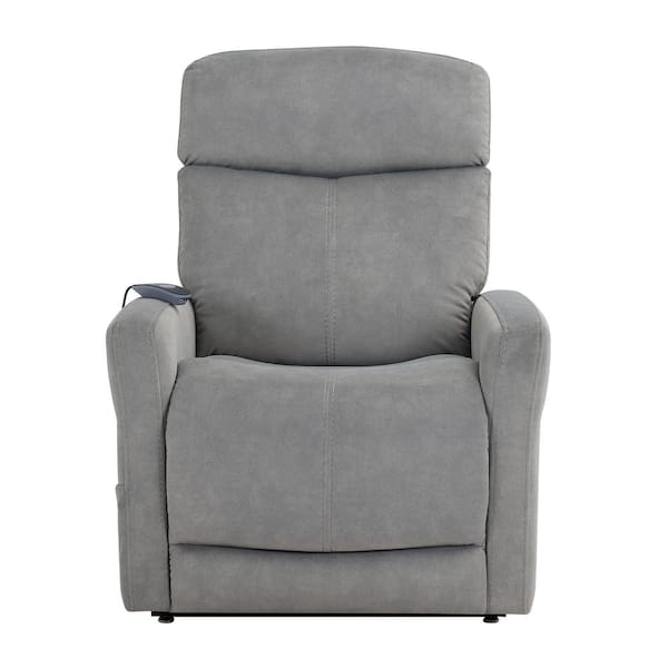 Steve Silver Danville Gray Polyester Recliner with Lift and Heat