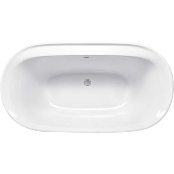 Spectacle 65.75 in. Acrylic Flatbottom Bathtub in White