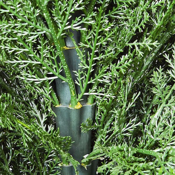 4.03 ft. Artificial Cedar Topiary Tree (2 Pieces) with Extra Leaves and Pot Faux Evergreen Fake Pine Cypress Trees