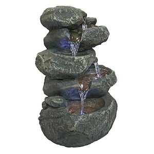 Anchor Falls Cascading Stone Bonded Resin Garden Fountain