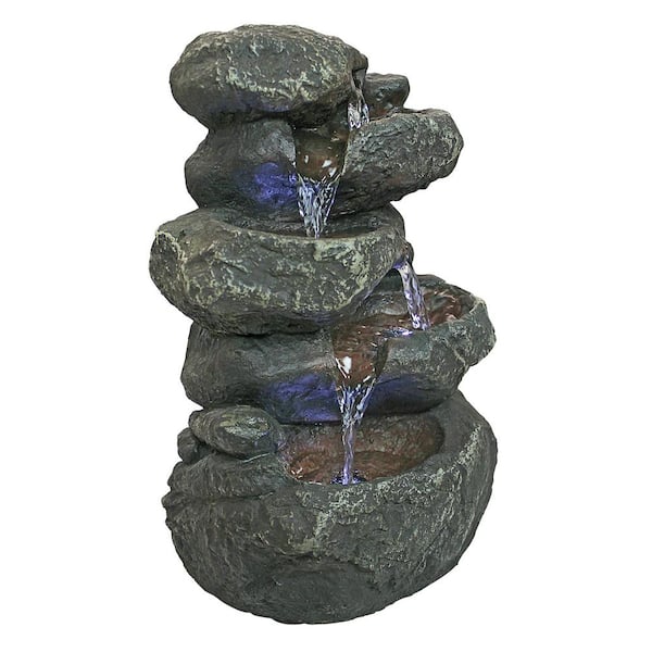 Design Toscano Anchor Falls Cascading Stone Bonded Resin Garden Fountain