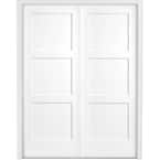 Steves & Sons 48 in. x 80 in. 2-Panel Square Shaker White Primed ...