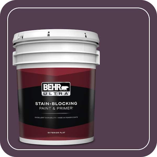 BEHR ULTRA 5 gal. #PPU17-02 Oriental Eggplant Flat Exterior Paint & Primer