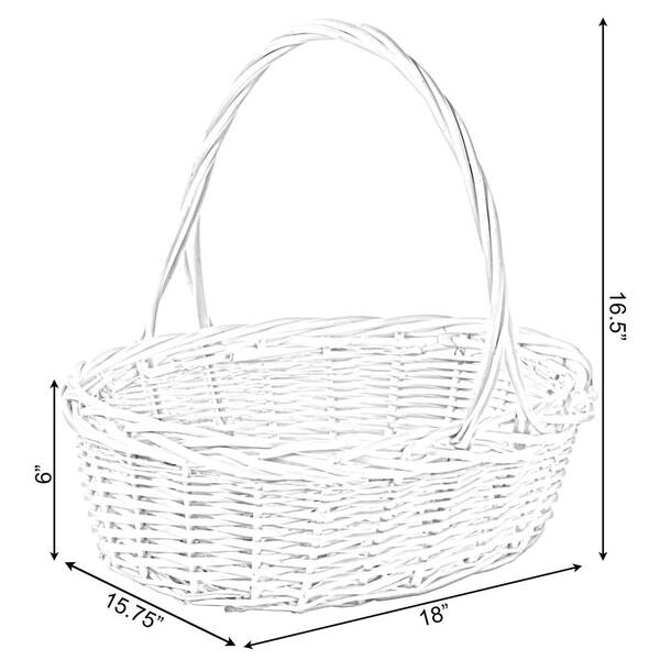 Natural Willow Basket with Handle x 25cm Flower Plant Gift Basket Lined