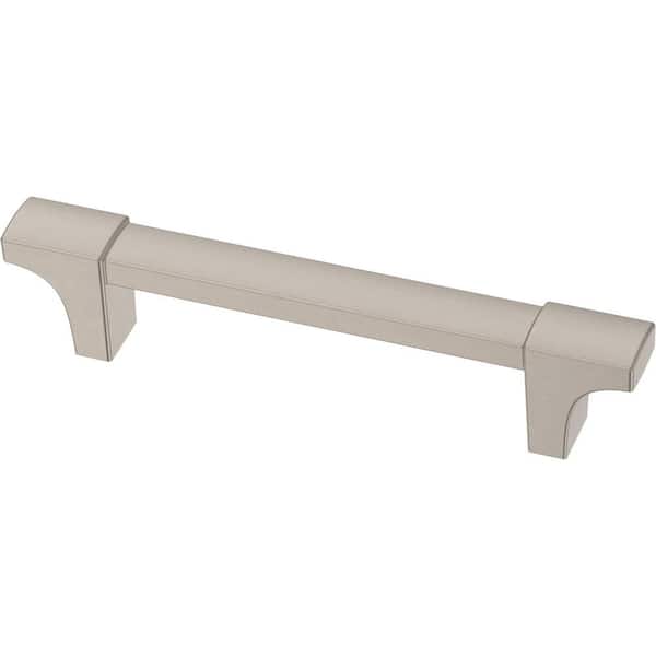 Modern Track 3-3/4 in. (96 mm) Modern Satin Nickel Cabinet Drawer Bar Pull