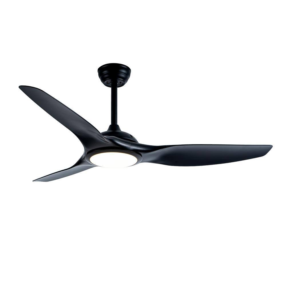 52 in. LED Indoor Downrod Modern Style Black Ceiling Fan with Light Kit and ABS Blades price history on PriceWatchPro