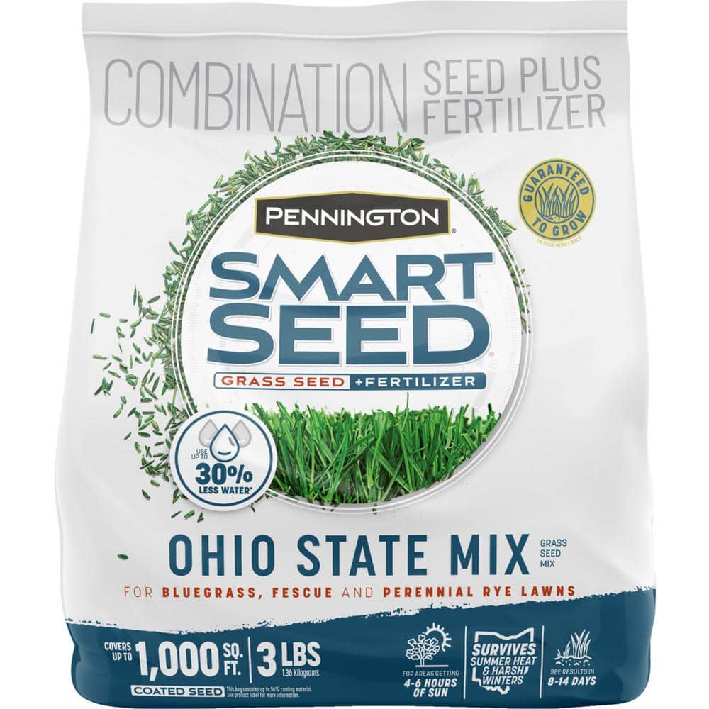 Pennington Smart Seed Ohio 3 lb. 1,000 sq. ft. Grass Seed and Lawn