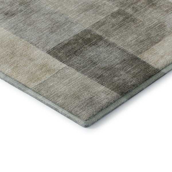 Mayfield Premium Machine Washable Abstract AMF1261 Taupe 3 ft. x 4 ft. Area Rug