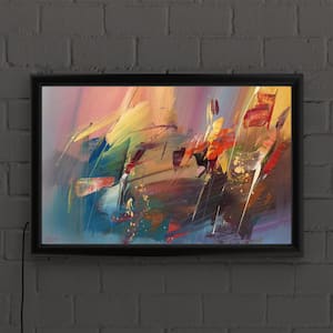"Garden" by Ricardo Tapia Framed with LED Light Abstract Wall Art 16 in. x 24 in.