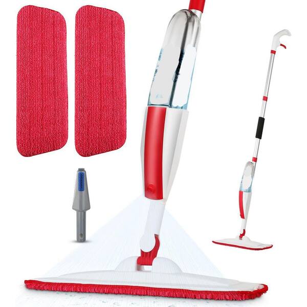 Commercial Cordless Wet Spray Mop Cleaning for Hardwood Laminate Wood Ceramic Floors in Gray with Refillable Bottle