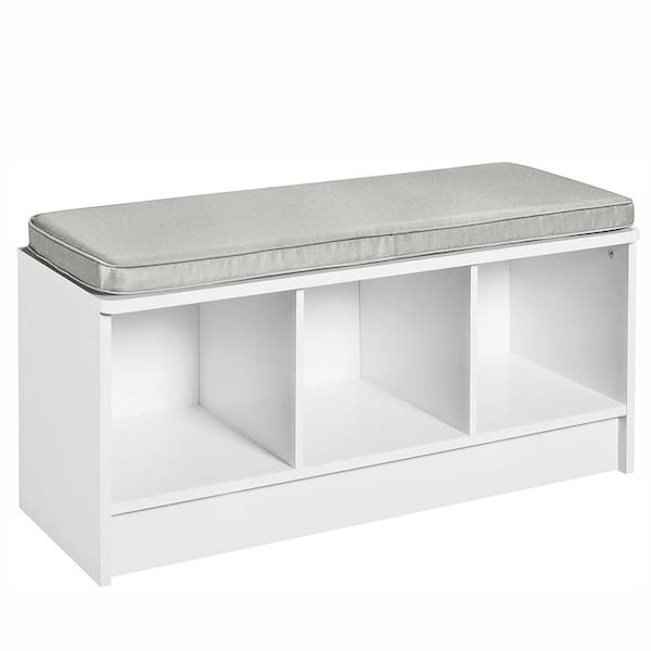 18.5 in. H x 35.3 in. W x 14 in. D White Wood 3-Cube Organizer cube-236 ...