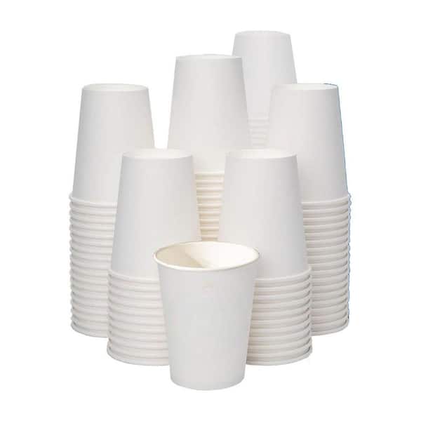 3.5 in. White White Disposable Paper Coffee Cups Disposable Tableware (100 Per Case) Leak-Proof Hot Cold Drinks Sturdy