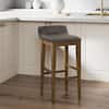 Dark gray counter stool in a kitchen setting.