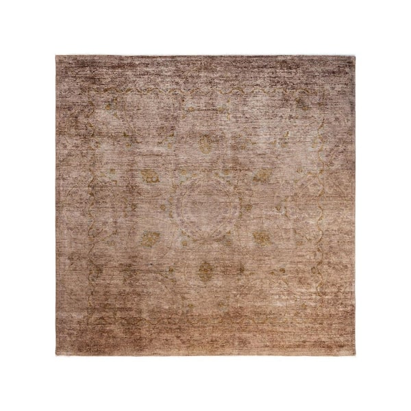 Overdyed Beige 9 ft. x 12 ft. Solid Wool Indoor Area Rug