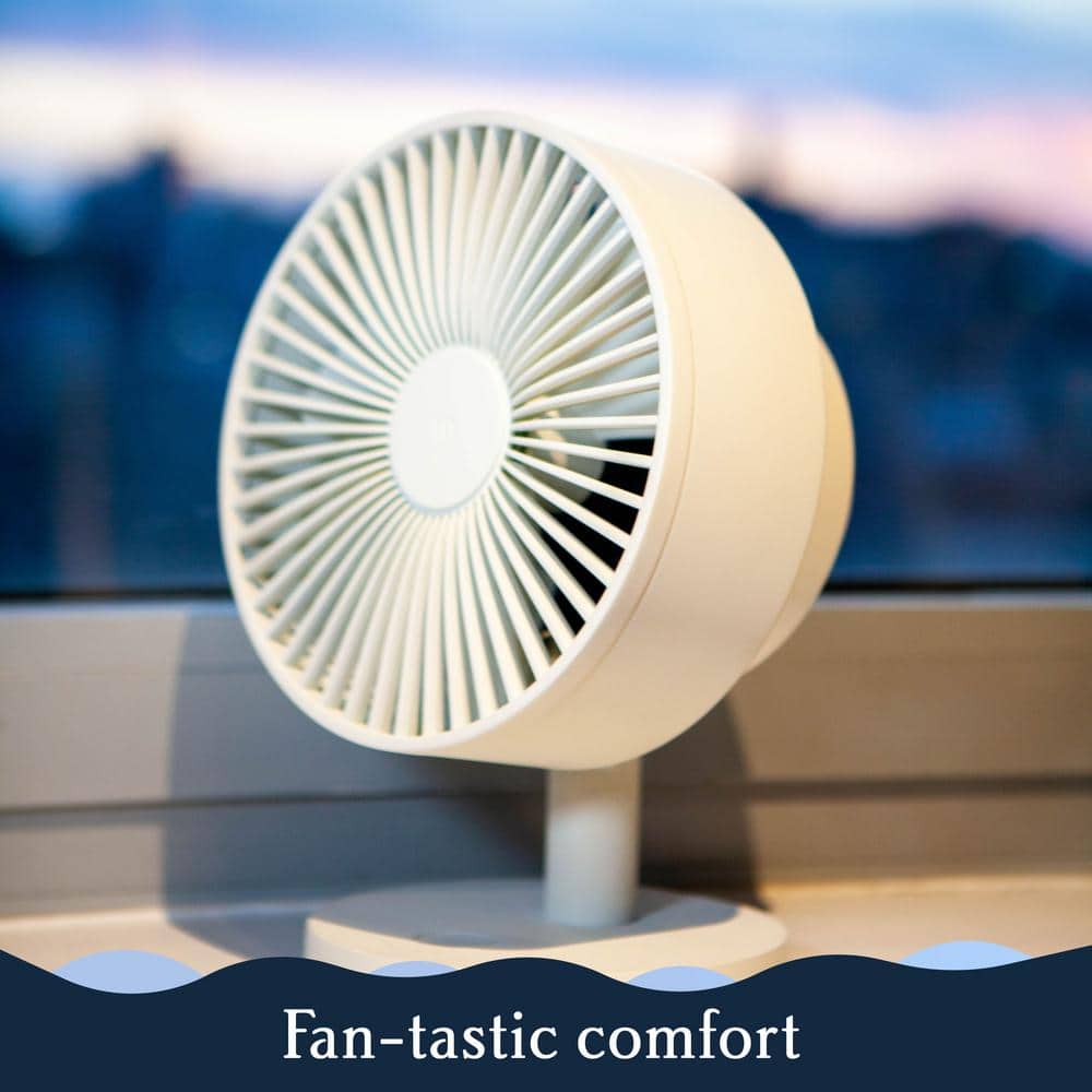 Marine Blue Smart Whisper-Quiet Table Fan with Remote