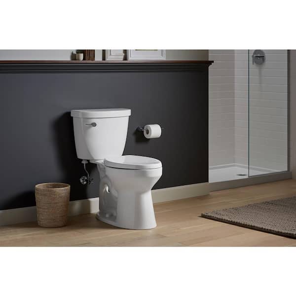 Cimarron 12 in. Rough In 2-Piece 1.28 GPF Single Flush Elongated Toilet in White Seat Not Included