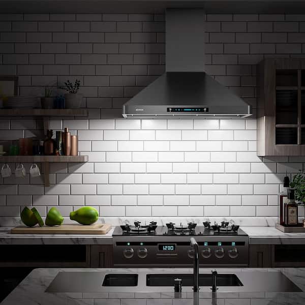 IKTCH 30-inch Wall Mount Range Hood 900 CFM Ducted/Ductless Convertible,  Kitchen Chimney Vent Stainless