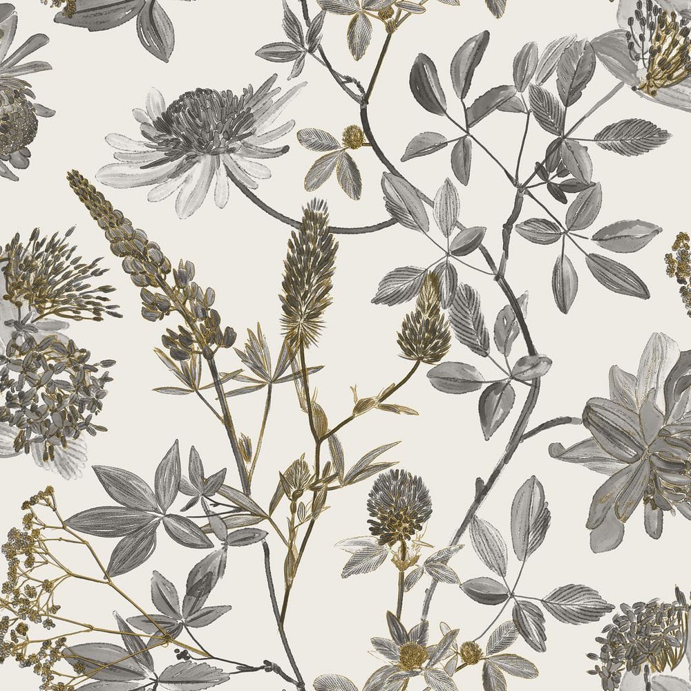Botanical Blueprint Painterly Branches Grey with Ecru Cream Ground Wallpaper Sample price history on PriceWatchPro