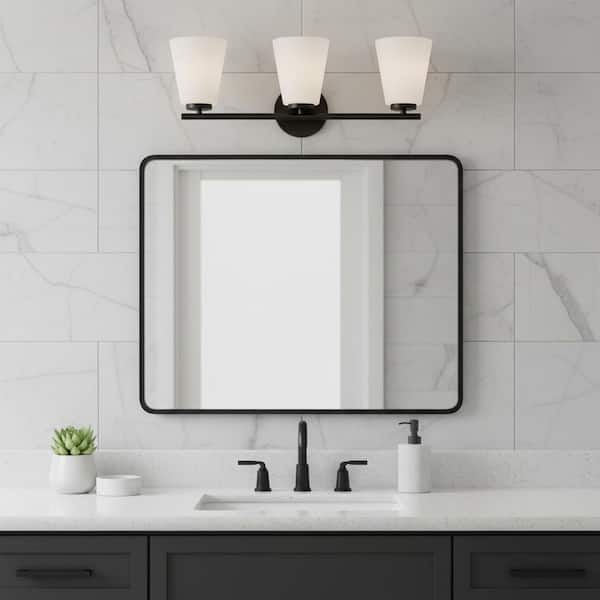 Bri 24.0 in. 3 Light Black Vanity Light