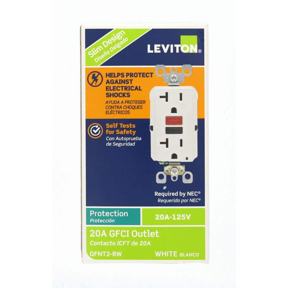 White Tamper Resistant GFCI Outlet with Indicator Light