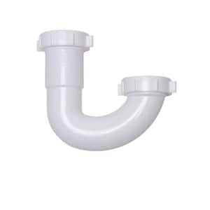 1-1/2 in. White Plastic Threaded-Joint Sink J-Bend Drain