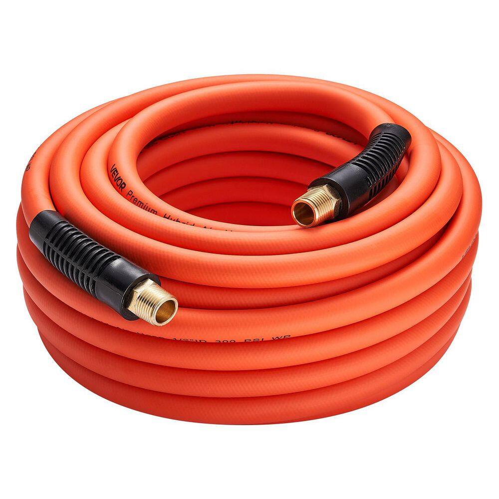 Air Hose, 1/2in. x 50 ft. Hybrid Air Hose, Kink Resistant, Pneumatic Hoses with 1/2 in. Solid Brass Male Fittings Orange price history on PriceWatchPro