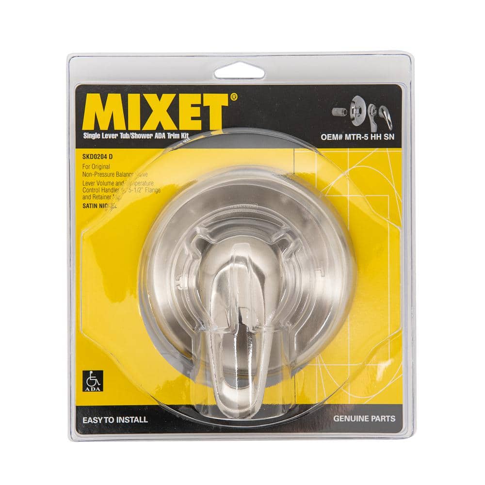 Satin Nickel Single Lever Shower Trim Kit with Loop Handle