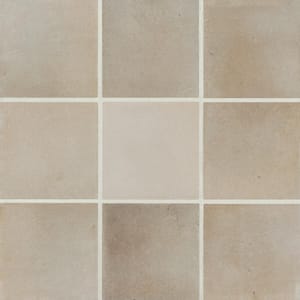 Celine Square 4 in. x 4 in. Matte Taupe Porcelain Floor Tile (5.38 sq. ft./Case)