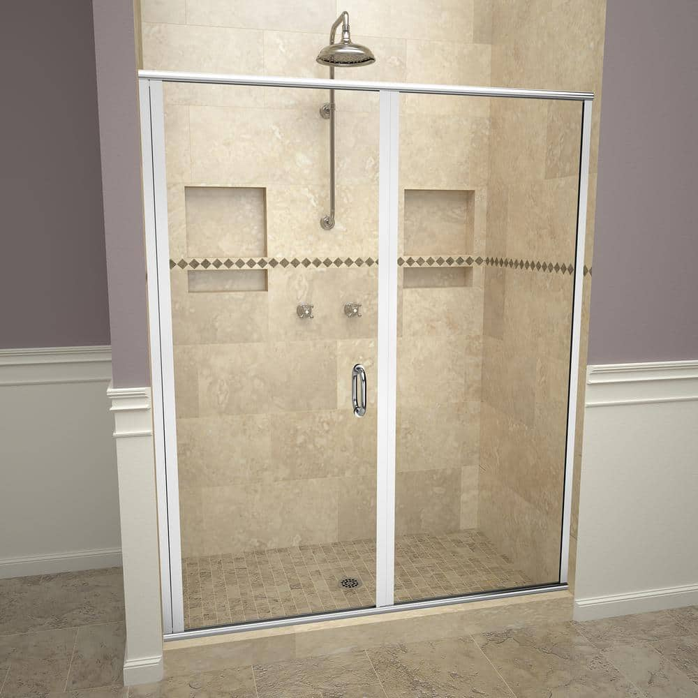 Redi Swing 1200 Series 59 in.W x 68-5/8in.H Semi-Frameless Swing Shower ...