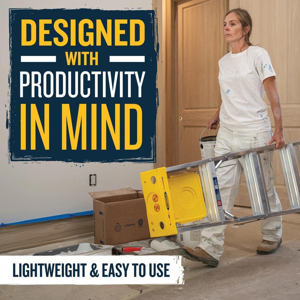 4ft Aluminum Single-Sided Step Ladder with Tool Tray
