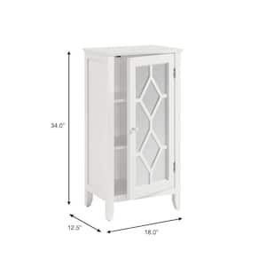 Brisa Bright White Accent Cabinet with Single Mirrored Door