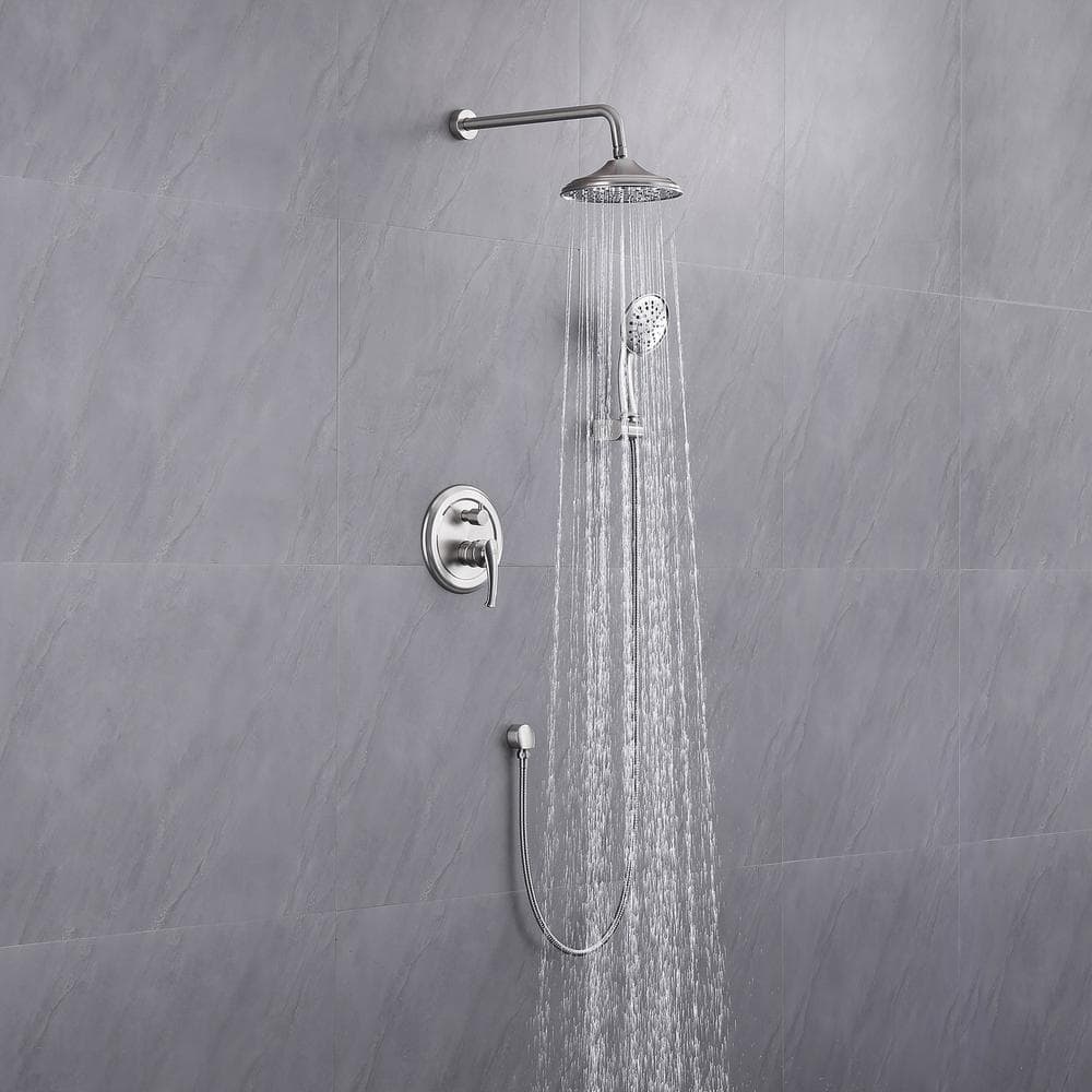 Brushed Nickel Multi-Head Wall Mounted Shower System