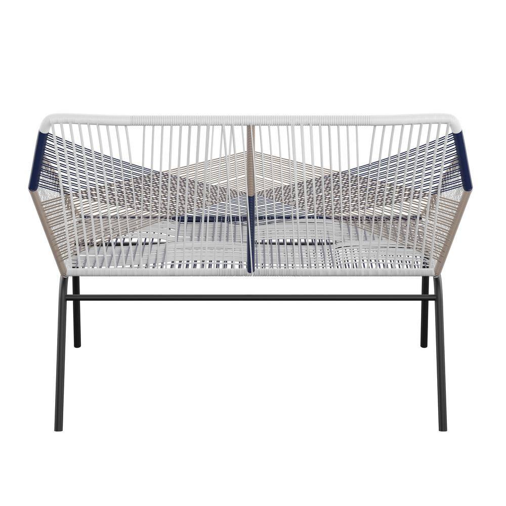 Modern Wicker and Plastic Outdoor Loveseat, 51" Wide